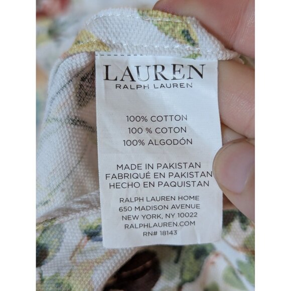 Ralph Lauren Home Pinecone & Floral Cotton Tablecloth 66" Width Round Rustic - Picture 4 of 4